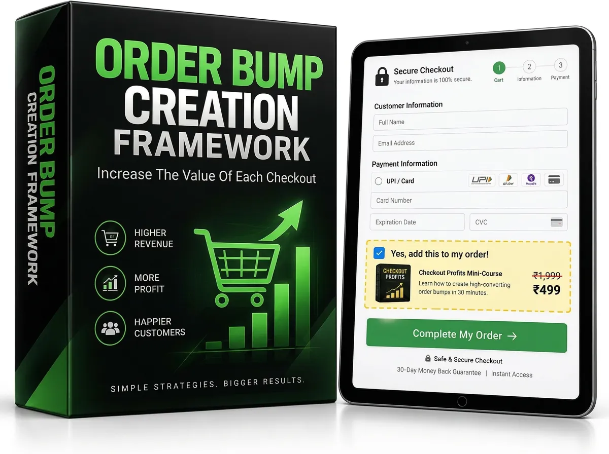 Order Bump Creation Framework mockup
